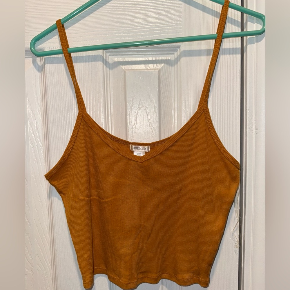 Bozzolo Women's Mustard Yellow Crop Top